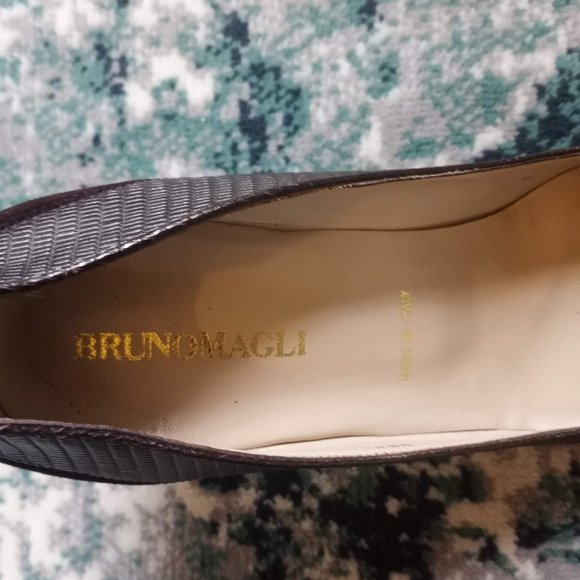 Brunomagli Dark Brown Pointy Toe Pumps Size 38 - Picture 5 of 13